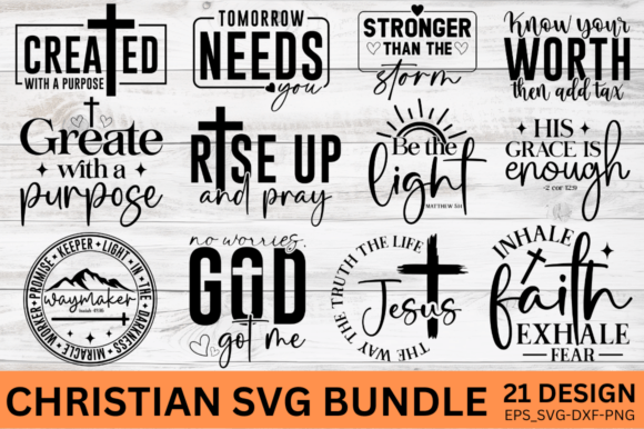 Boho Elegant Christian SVG PNG Bundle for T-Shirt Designs & Graphics