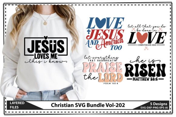 Christian SVG Bundle Vol-202: Clean Graphics for Faith-Based T-Shirt Designs