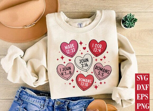 Christian Valentine SVG PNG Bible Verse Graphics for T-Shirt Designs