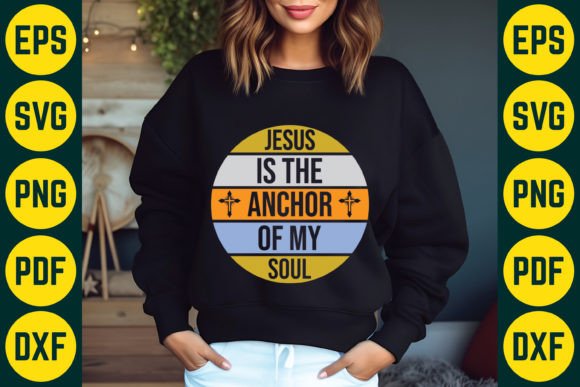 Jesus is the Anchor of My Soul Design – Retro Christian Graphics for T-Shirt Designs & Handmade Crafts