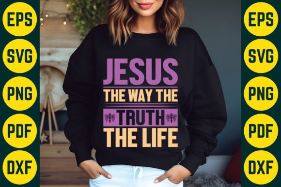 Jesus the Way the Truth the Life Design – Retro Christian Graphics for T-Shirt Designs & Marketing Visuals