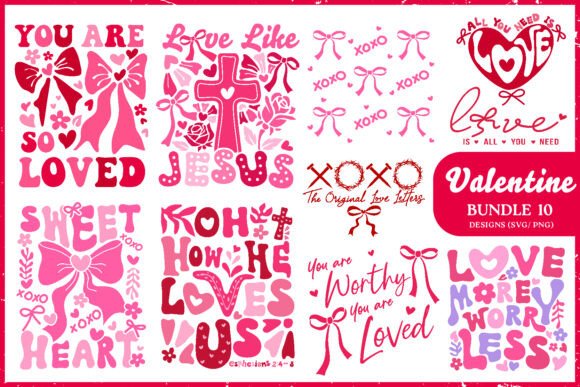 Valentine's Day SVG Bundle for Christian Graphics & T-Shirt Designs